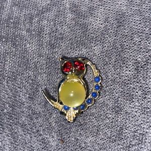 Jeweled Owl Pin